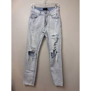 Authentic AMIRI Distressed Light Washed Jeans Ripped Frayed Distressed Grunge